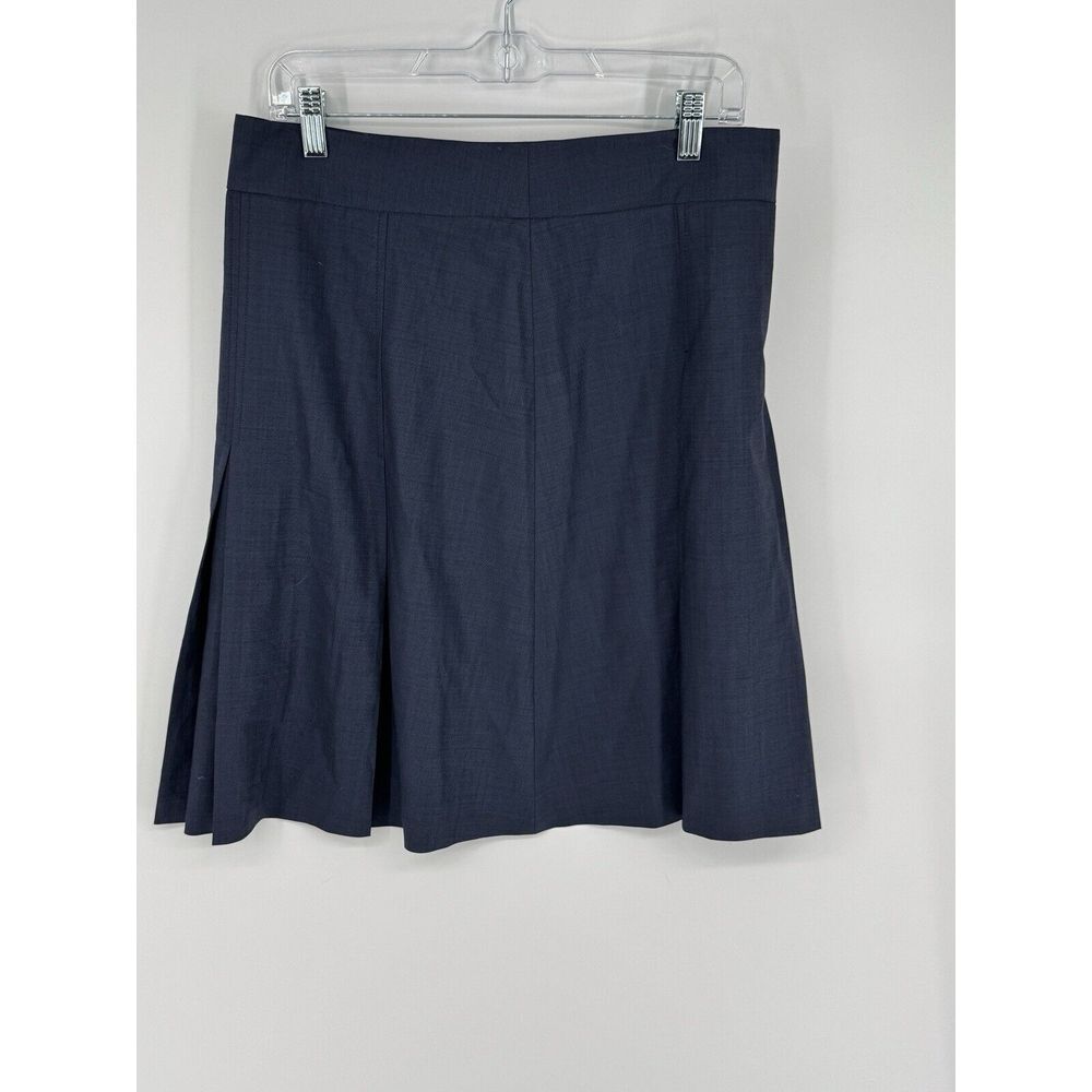 Theory Blue Kick Pleat Skirt Size‎ 8 Academia Career Wool